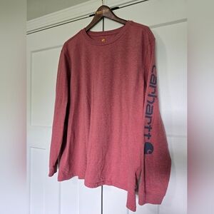 Carhartt Women's Maroon Long Sleeve Graphic Shirt